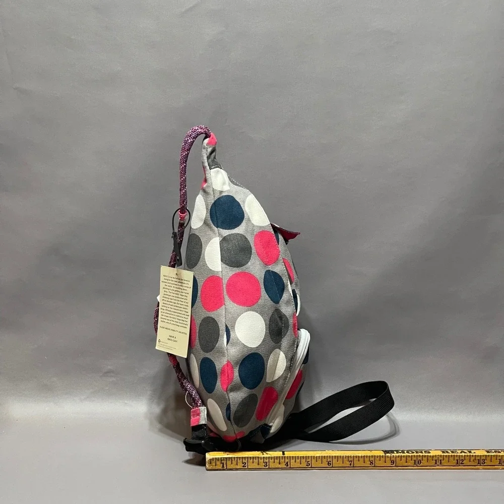 NWT KAVU 9150-716 Mini Rope Bag Got Dots Multi Color Dot Canvas‎ Sling Backpack